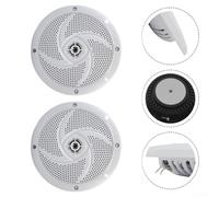 Vidonergy RV Marine Speaker 180W Peak Power Waterproof Outdoor Audio System for Boats and Watercraft, 6.4 Inch For Slim Profile with UV-Resistant Aluminum Construction,