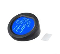 Vidonergy Solar Powered Car Digital Clock and Thermometer with Luminous LCD Display, Multi-Function Dashboard Gauge for, Date, Week, and, Compatible(Blue)