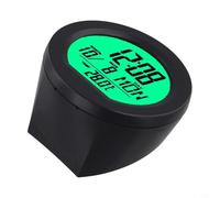 Vidonergy Solar Powered Car Digital Clock and Thermometer with Luminous LCD Display, Multi-Function Dashboard Gauge for, Date, Week, and, Compatible(Green)