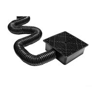 Vidonergy Square Catch Basin Drain Kit,Low Profile Catch Basin Drain Kit 9.05x9.05in with 5.1ft Flexible Pipe for Underground Water Management Patio Lawn Garden