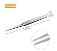 Vidonergy Stainless Steel Reverse Self-Locking Tweezers with Fixed Inverse Grip for Electronics Repair - Small Pointed Tip, 116-158 mm, Anti-Slip(Flat Head)