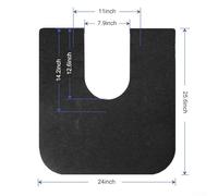 Vidonergy Upgrade Round Commode Potty Training Mats for Boys, U-Shaped Toilet Training Mat with Soft Bottom, Washable Rubber & Felt Floor Protection Rug, Dark(24 * 25.6in)