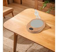 Vidonergy USB Portable Electric Cup Warmer with Thermostatic Control for Coffee Tea Milk, 55-65°C Constant Heater Compatible with Most Cups, Wood