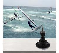 Vidonergy Windsurf Mast Base Plate for Sail - Bolt Tendon Mast Foot Compatible with 360 Degree Swivel Base, PVC Construction, Black, 12.5 cm Diameter, 400 g