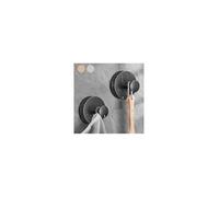 vidonio 2024 New Suction Cup Hooks for Shower,Luxe Hold No-Drill Stainless Waterproof Suction Cup Hooks for Hanging up to 15lbs,Shower Hook for Bathroom,Mounting on Glass Doors-Black,2PCS
