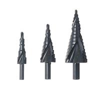 VIDOO 3pcs 4-12/20/32mm HSS Step Drill Bits Set Spiral Grooved Hole Cutter