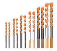 VIDOO 4/5/7/12/16PCS Tungsten Carbide Masonry Drill Bit Set 3-12mm for Metal Ceramic Tile Concrete Wood High Wear Resistance for Electric Drills-12Pcs