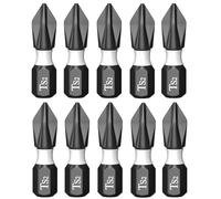 VIDOO 5/10PCS Tungsten Steel Electric Screwdriver Head Set High Hardness Magnetic Cross Head S2 Alloy Bits Nickel Plated Rust Resistance 5pcs