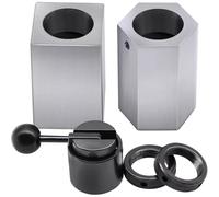 VIDOO 5C-CB 5C Collet Block Set with Square and Hexagonal Clamps Quick Tightening Handle and Locking Rings Compatible Perfect for Secure and Efficient Clamping Needs