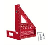 VIDOO 5th Generation 3D Multi-angle Measuring Ruler Square Ruler 22.5-90 Degree Protractor Aluminum Alloy Scriber for Woodworking Carpenters Craftsmen-Red