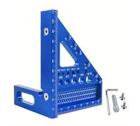 VIDOO 5th Generation 3D Multi-angle Measuring Ruler Square Ruler 22.5-90 Degree Protractor Aluminum Alloy Scriber for Woodworking Carpenters Craftsmen-Blue