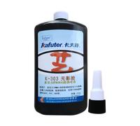 VIDOO Model K-303 Invisible UV Visible Light Binder for Plastic to Metal Jointing, 480 mPa·s Viscosity Fluid for Crystalline Polystyrene PS Assemblies, 250g