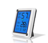 VIDOO New Large-Screen Lcd Touch Digital Thermometer And Hygrometer Backlight Comfort Temperature And Humidity Monitor- White And Gray