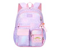 VIDOSCLA Coloful Girls School Backpack BookBags for Teens Purple-L