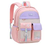 VIDOSCLA Cute Coloful Casual Daypack for Girls,Teens Elementary School Backpack,Primary Book Bags forTeens Pink-S