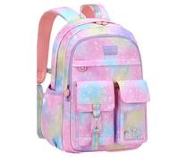 VIDOSCLA Cute Coloful Casual Daypack for Girls,Teens Elementary School Backpack,Primary Book Bags forTeens Gradient pink-L