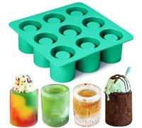Vidotim Shot Glass Silicone Molds 9-Cavity Round, Silicone Baking Set For Chocolate, Candy,Ice Cube Trays for Freezer Green, Z-025
