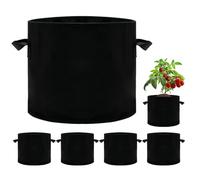Vidoxdu 6Pack 5 Gallon Grow Bags with Handles Thickened Nonwoven for Plants | gardening plant grow bags for vegetables, flowers, herbs, fruits, indoor & outdoor gardening, breathable aeration fabric pots