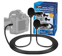 Vidpro XM-DLC Dual-Head Interview Lavalier Microphone for DSLR Cameras & Camcorders