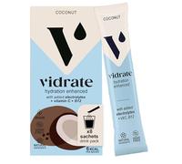 Vidrate Electrolytes Powder, Coconut, 8 Sachets | Hydration Sachets, Zero Sugar, Vitamins & Minerals, No Artificial Sweeteners or Preservatives, Low-Calorie, Gluten Free