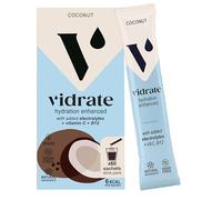 Vidrate Electrolytes Powder Hydration Sachets - Low-Calorie Hydration Powder Packs with Vitamins & Zero Sugar - No Artificial Sweeteners or Preservatives - 60 Coconut Electrolytes Sachets
