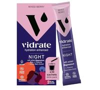 Vidrate Electrolytes Powder - Hydration Sachets Packed with Vitamins - Zero Sugar Rehydration Sachet with No Artificial Sweeteners - Night Time Mixed Berry Large Pack 30 Electrolytes Sachets