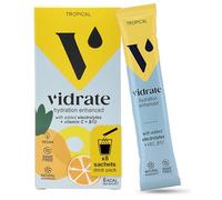 Vidrate Electrolytes Powder - Hydration Sachets Packed with Vitamins - Zero Sugar Rehydration Sachet with No Artificial Sweeteners & Preservatives - Tropical Small Pack, 8 Electrolytes Sachets