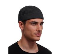 vidsel Beanie for Men Swag Wool Short Fisherman Women, Knit Cuff Trawler Beanie Watch Hat, Soft Spring Fall Skull Cap, 1pcs-black, One size