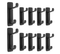 Vidsmow 10-Pack Stick on Hooks for Hanging for Wall and Door, Strong Stick On Hooks,Adhesive Hooks, Black Stainless Shower Hook, Heavy Duty Sticky Coat for Bathroom, Kitchen, Home Essentials Use
