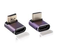 Vidsmow 2 PCS 8K HDMI 90 Degree Adapter, Up & Down Angle HDMI Male to Female Adapter, 48Gbps with LED Working Indicator for Laptop, DVD, TV, Monitors