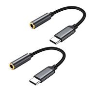 Vidsmow 2PCS USB Type C to 3.5mm Headphone Jack Adapter, USB C to Aux Audio Dongle for Phone 16/15 Series, S24 S23 S22 S21, Nylon Braided Cable with Call & Music Support