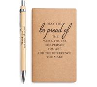 Vidsmow Leaving Gifts to Colleagues Women, Inspirational A6 Kraft Notebook and Pen Set, Spiral Notepad Thank You Gift to Staff, Teachers, Friends, Employees, New Job or Farewell Office Gift (Proud)
