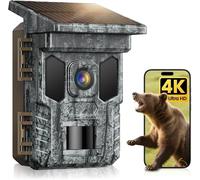 VIDVIS WiFi Wildlife Camera Solar,4K 64MP Trail Camera with Night Vision Motion Activated Waterproof IP66,0.2s Trigger Garden Camera with Infrared LEDs,Built-In Rechargeable Battery,32GB Micro SD Card