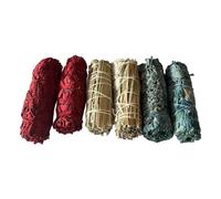 VIE 2x Dragon's Blood, Nag Champa, Sweet Grass White Sage 4" Smudge Sticks (6 Pieces, 2 Count, 3 Sets)