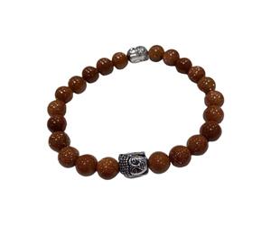 Vie Chakra Buddha Bracelet, Goldstone