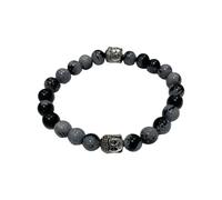 Vie Chakra Buddha Bracelet, Snowflake Obsidian