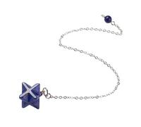 VIE Chakra Merkaba Star Pendulum, Lapis Lazuli with Brass Chains, One