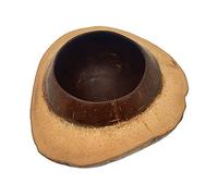 VIE Coconut Bowl Natural Round Shell Large 22-25 cm Outer Diameter, Various, One