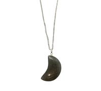 VIE Crescent Shaped Pendant, 4x2cm (Grey Aventurine)