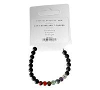 VIE Crystal Bracelet, 6mm, Lava Stone and 7 Chakra