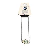 VIE Evil Eye Anklet, White Hamsa Hand (JIT)