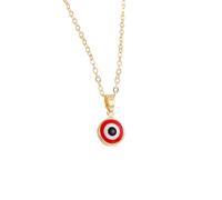 VIE Evil Eye Pendant (1cm), Coloured Collection, Red