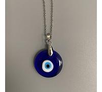 VIE Evil Eye Pendant, Silver Chain, Round