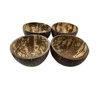 VIE Gourmet Coconut Bowl, Natural Textured Finish, Small 8-10cm, 4 Pack