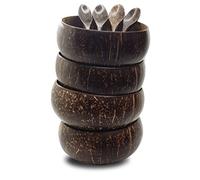 VIE Gourmet Coconut Bowls and Spoons, Set of 4