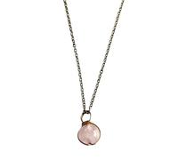 VIE Halo Gemstone Pendant, Sphere, Rose Quartz