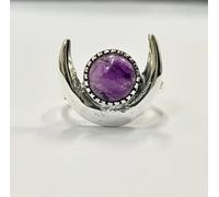 VIE Halo Half Moon Ring, Amethyst