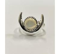VIE Halo Half Moon Ring, Opalite