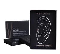 Vie Healing 24k Gold Acupressure Ear Seeds - Reflexology, Ear Seed Chart - Best Ear Seeding Kit - Acupressure Beads - 40+ Solutions & 24k Gold Ear Seeds Acupuncture Kit - Suitable for Adults