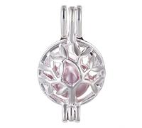 Vie jeune 10pcs Pearl Cage Bright Silver Beads Cage Locket Pendant Jewelry Making-For Oyster Pearls, Essential Oil Diffuser, Fun Gifts, M, Zinc, No Gemstone